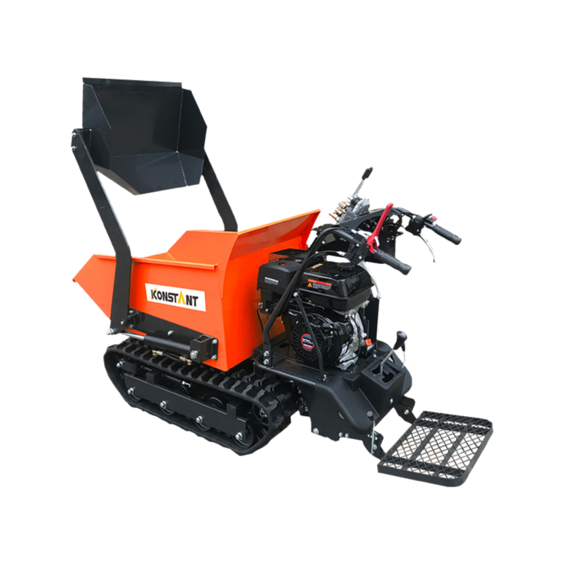 Caterpillar Drive Hydraulics Tipping Berkuatik dan Shovel Praktikal Dilampirkan Petrol Powered Mini Crawler Dumper